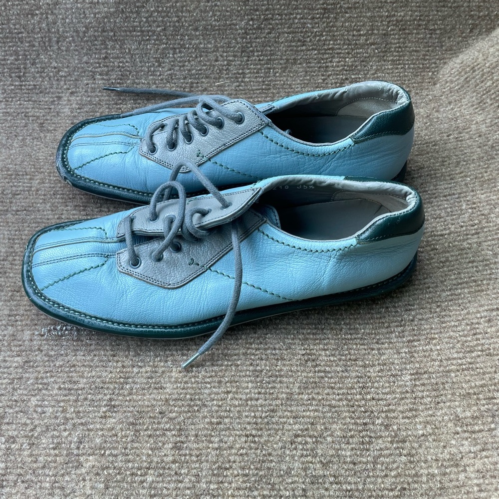 PRADA Light Blue Leather Women’s Lace-Up Shoes - Picture 2 of 8